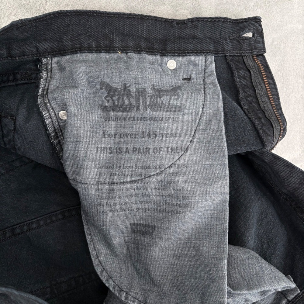 Levi's Jeans Mens 33x32 (Fits 33x31.5) Black 511 Slim Fit Dark Wash Classic - Picture 6 of 12